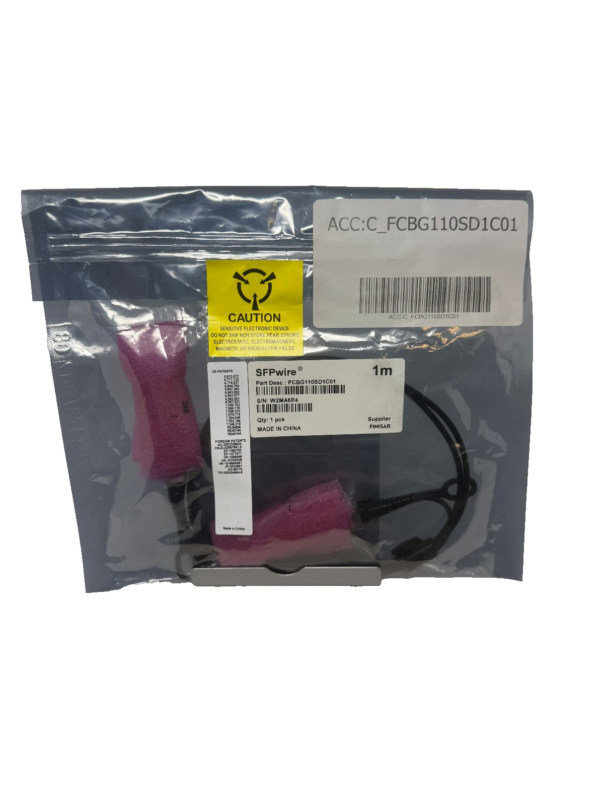 Finisar SFPwire FCBG110SD1C01 10G SFP+ Active Optical Cable AOC 1m Sealed New
