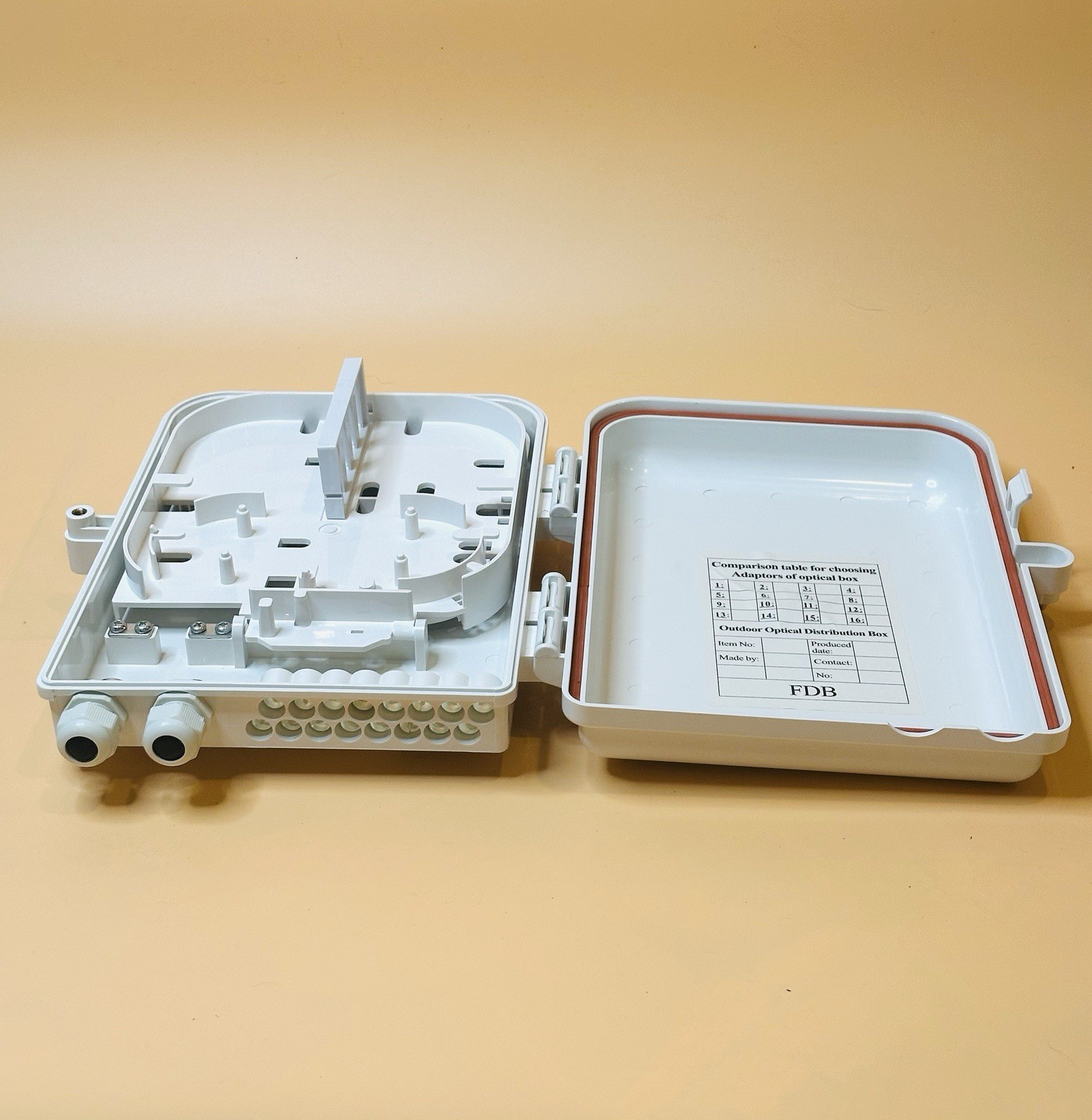 16 Core Outdoor Fiber Optic Distribution Box FDB Wall Mount FTTH Enclosure