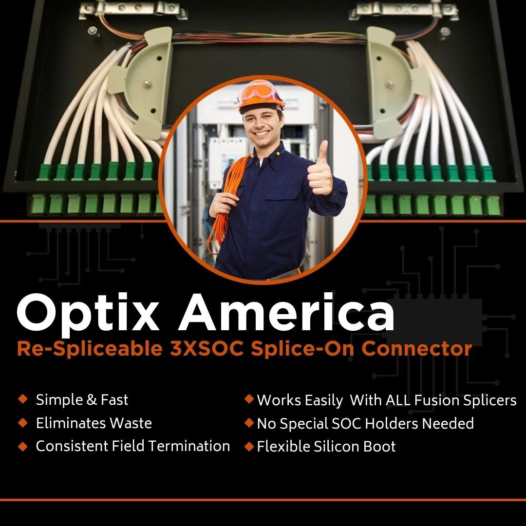 Optix America Fiber Optic Universal & Reusable OM1 SC/PC 3X Splice-on Connector 