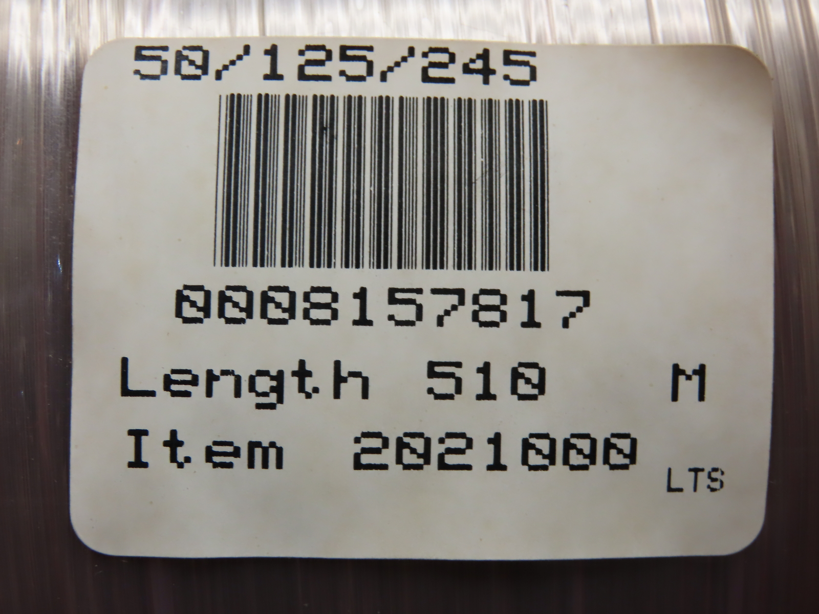 0008157817 2021000 Bare Fiber Optic Spool 50/125/245 510 Meter