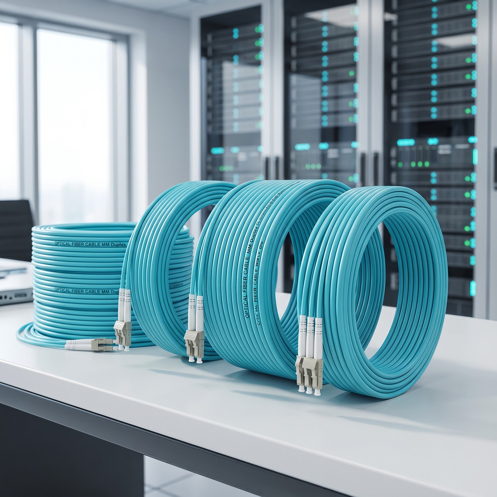 OM3 LC to LC Fiber Optic Patch Cable Multimode Duplex 50/125 Aqua LC-LC