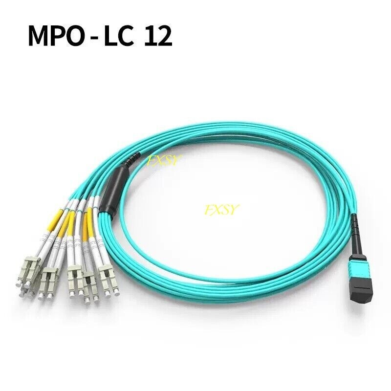 1~20M MPO Female to 6 LC Duplex 12 Fibers OM4 Branch Fiber Optic Jumper Type A/B