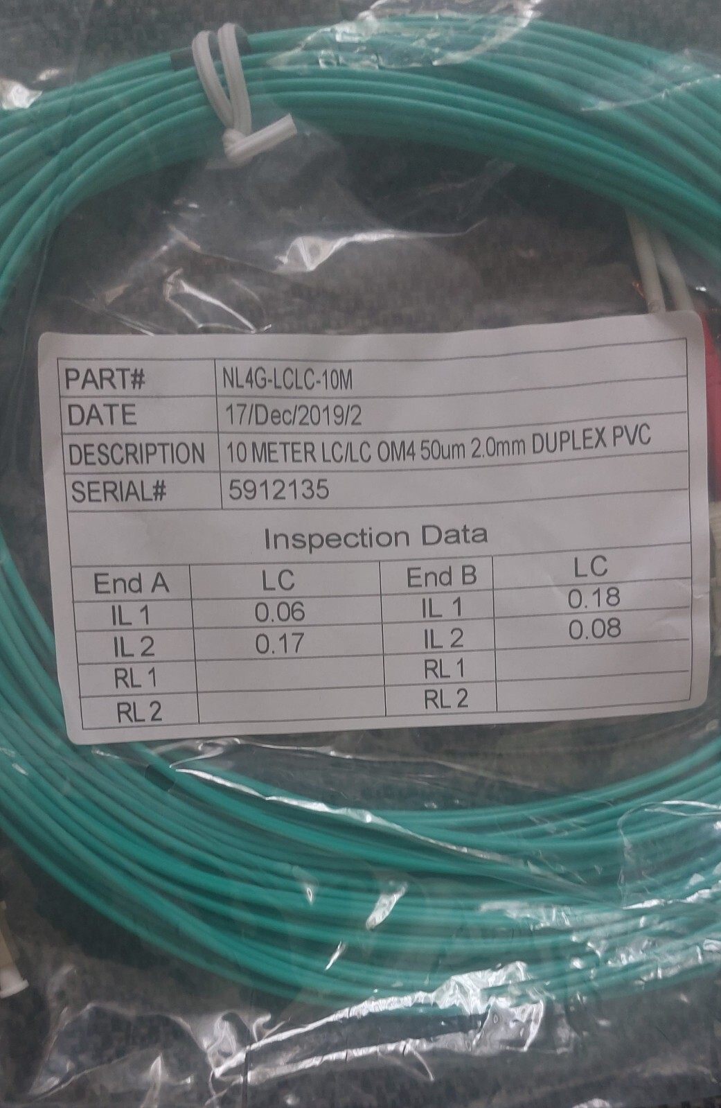 Pack of 9: 10m LC / LC 0M4 Duplex 2.0mm Fiber Optic Cable
