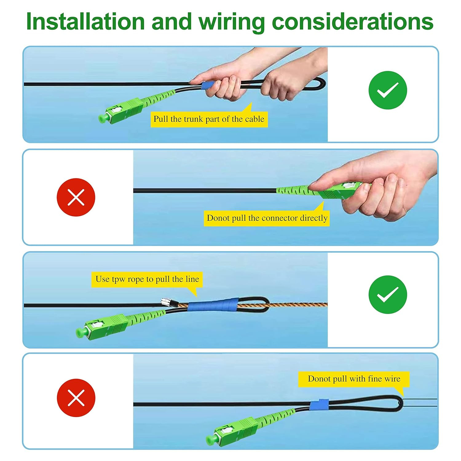 150M Outdoor Armored SC/APC Fiber Optic Cable, Singlemode, LSZH Black