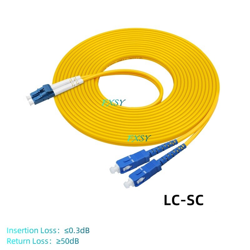 5Pcs 1m 2m 3m 5m 10m 15m SC/UPC to LC/UPC Duplex SM OS2 Fiber Optic Patch Cord