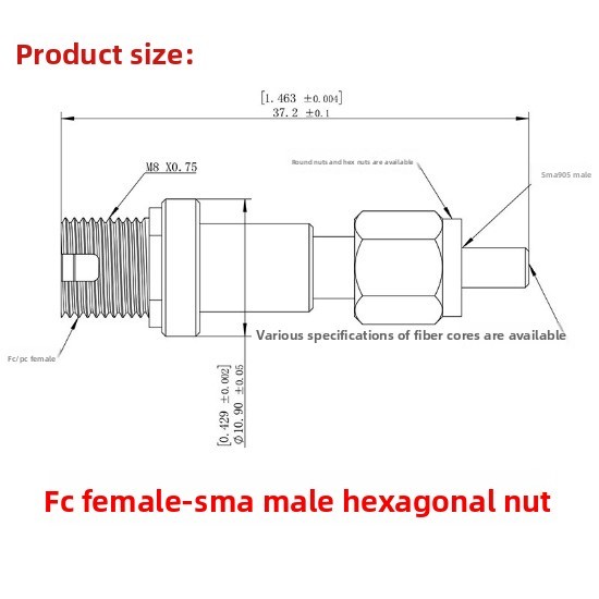 1 pc UV-VIS/VIS-NIR Band FC Female to SMA905 Male Fiber Optic Converter,Adapter