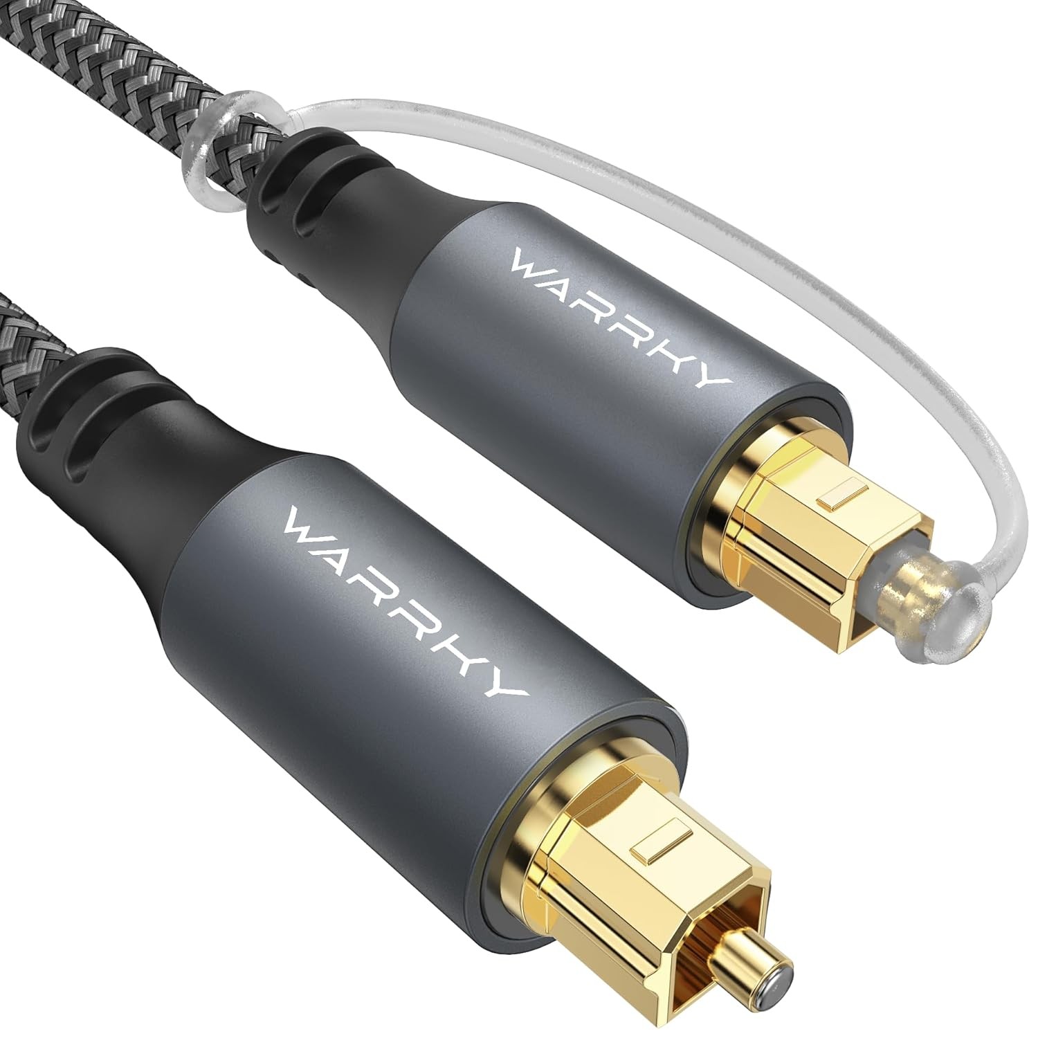 6ft Optical Audio Cable – Nylon Braided Fiber Cord w/ Gold Plug for Soundbar