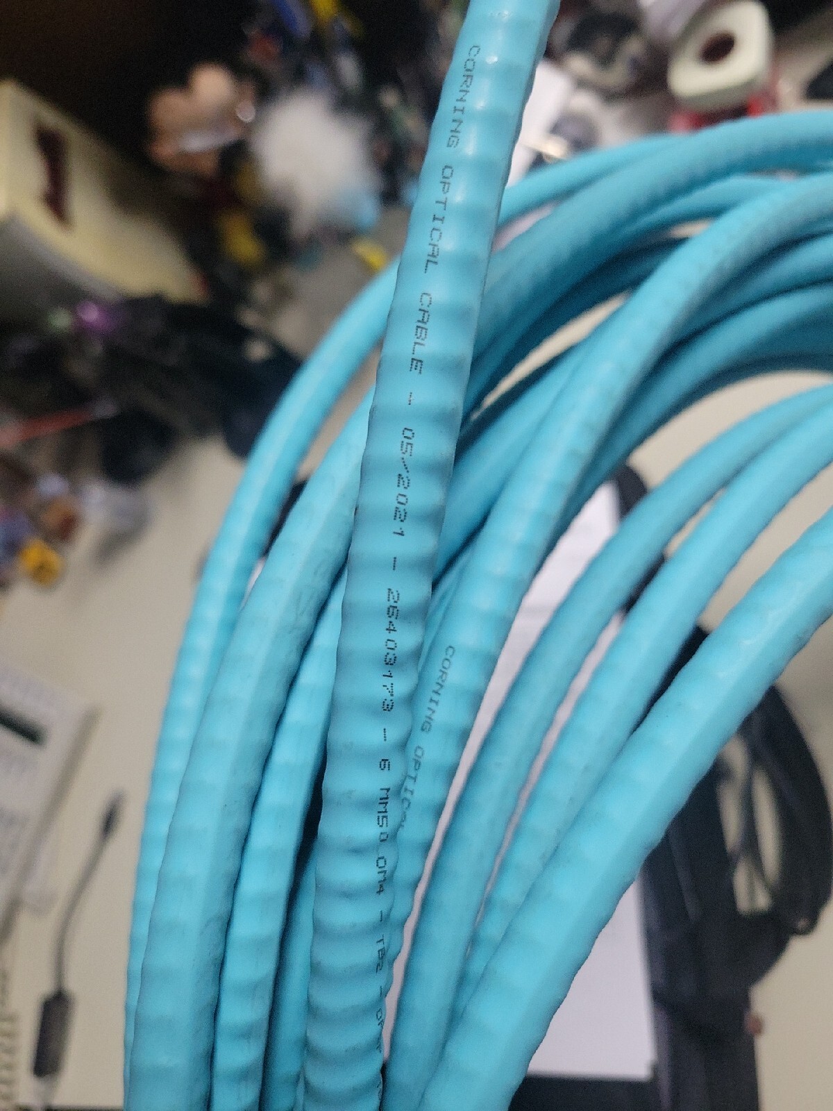70 Feet Corning Interlocking Armored 12 Fiber Cable MIC Plenum 012T88-33190-A3