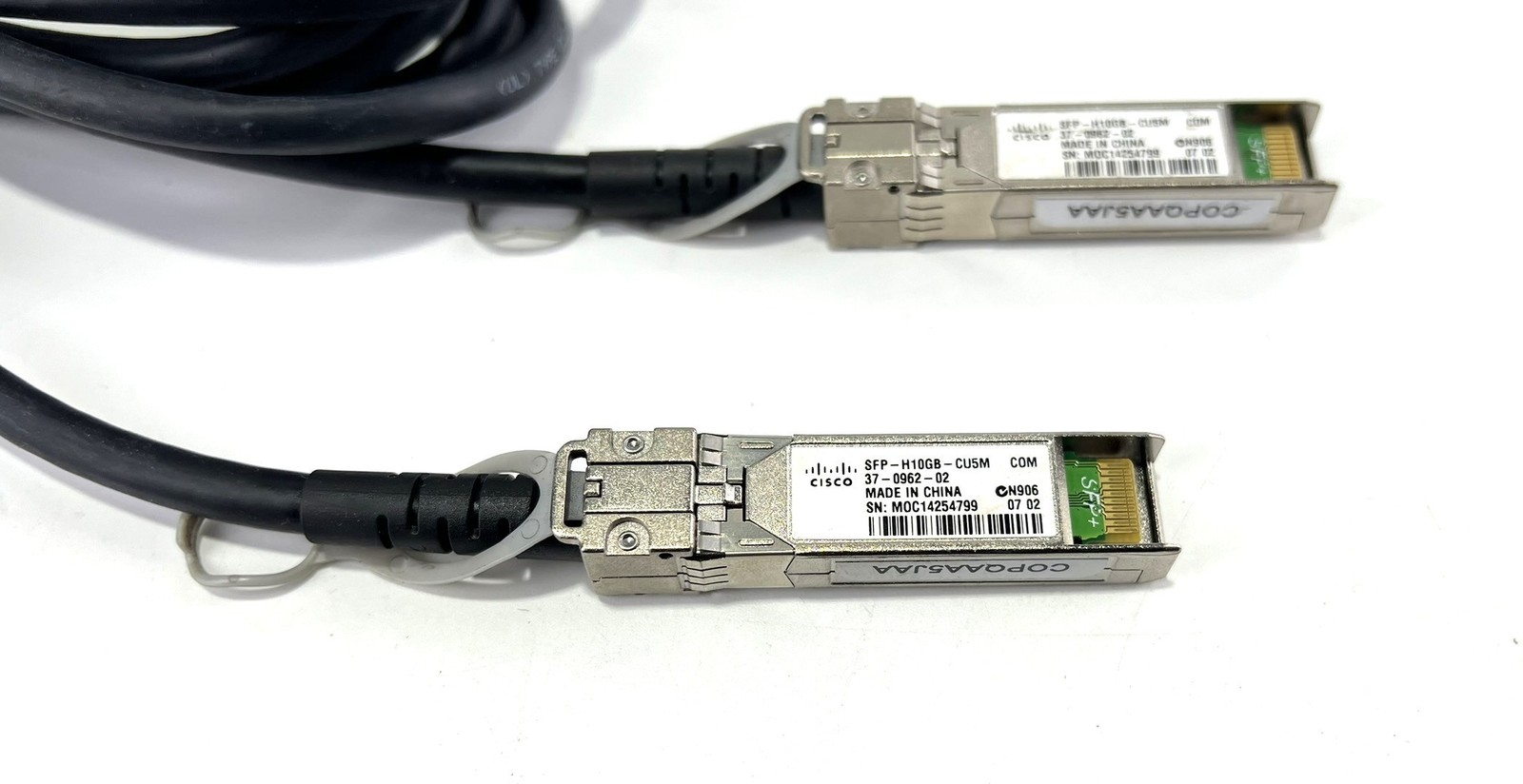 Lot of 2 Cisco SFP-H10GB-CU5M 37-0962-02 5 Meter 10Gb SFP+ Twinax Cable (AMX)