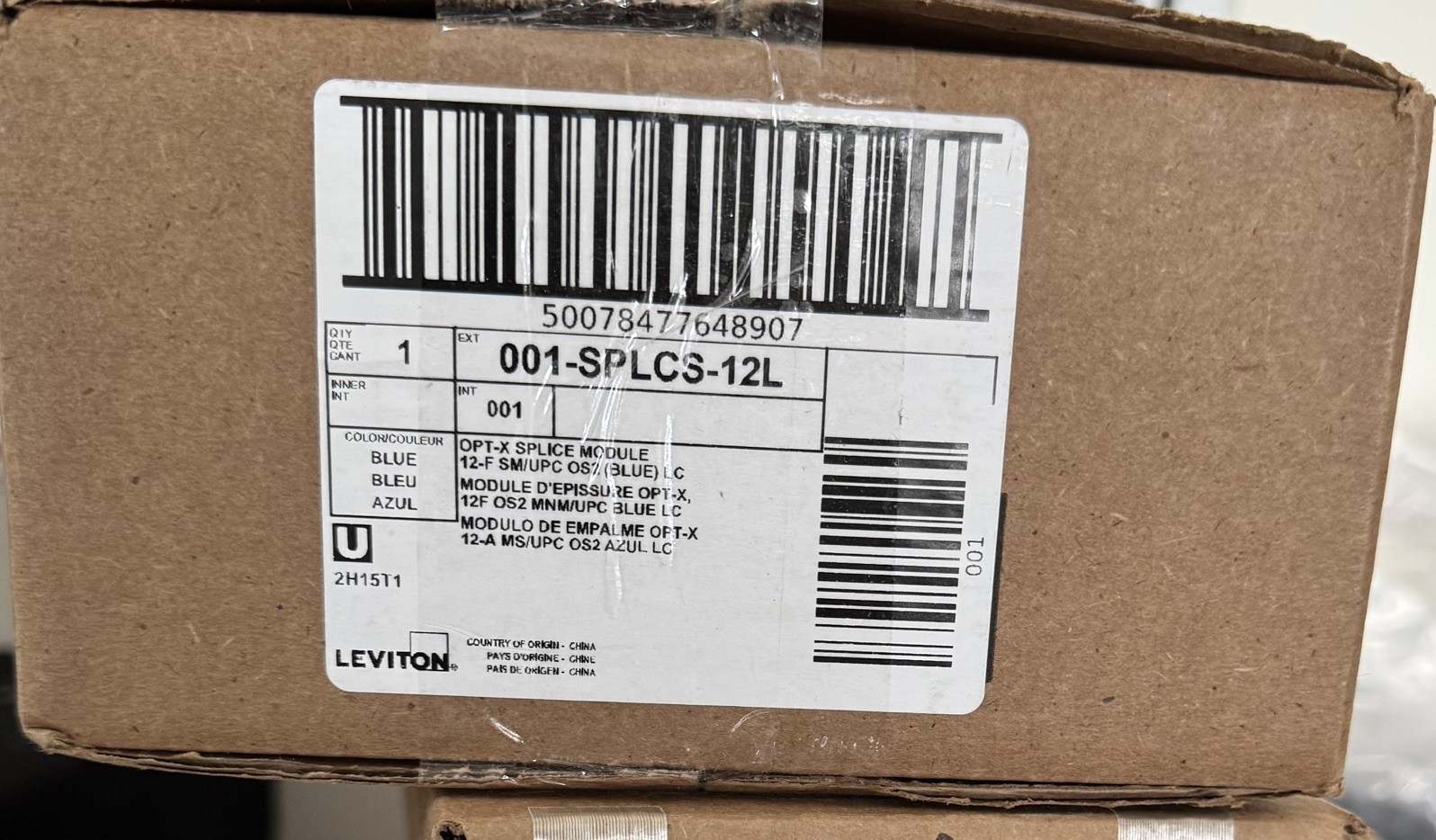 Leviton SPLCS-12L Fiber Cassette OS2 12F