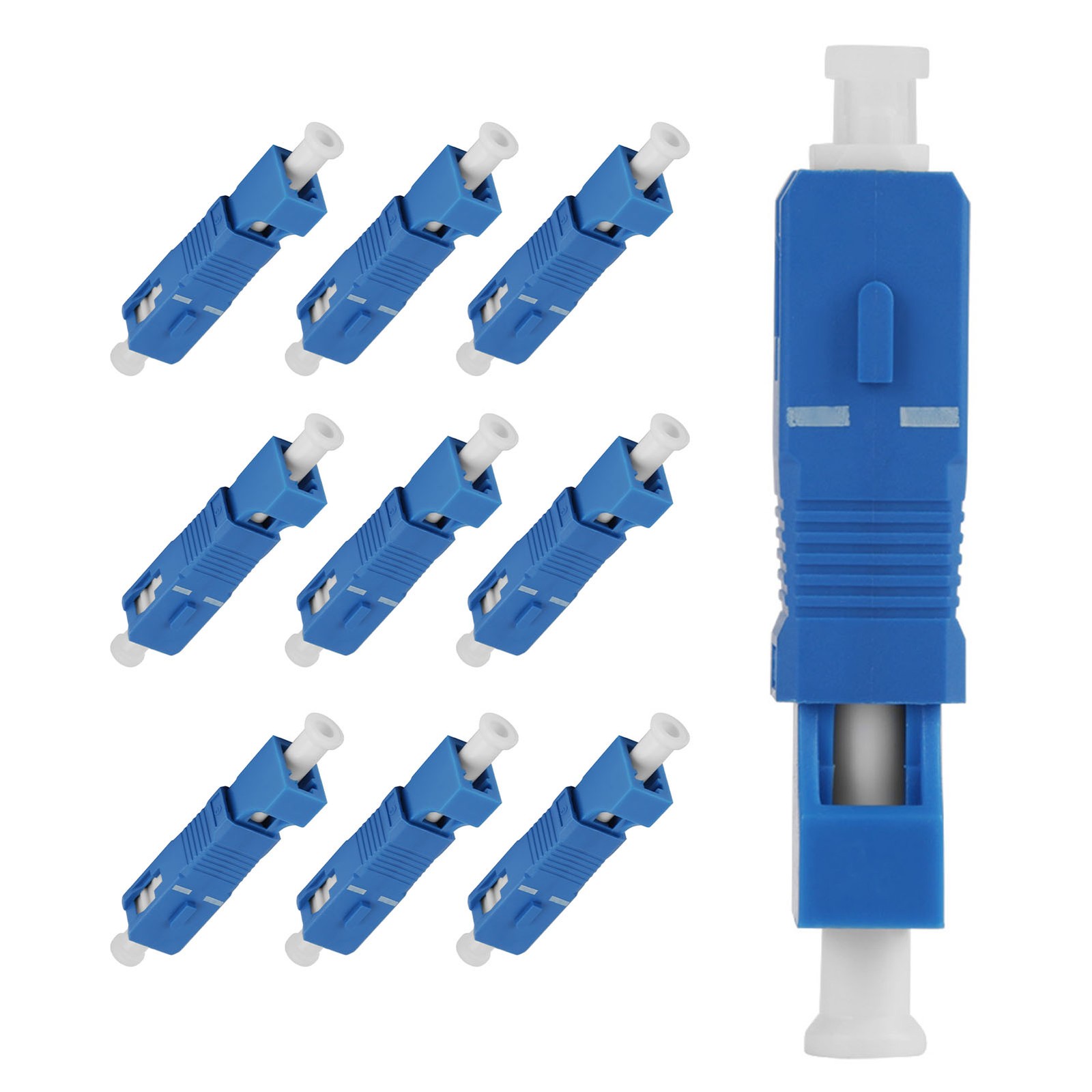 10-Pack SC To LC Fiber Optic Adapter Converter Single Mode (SC Male/LC Female)