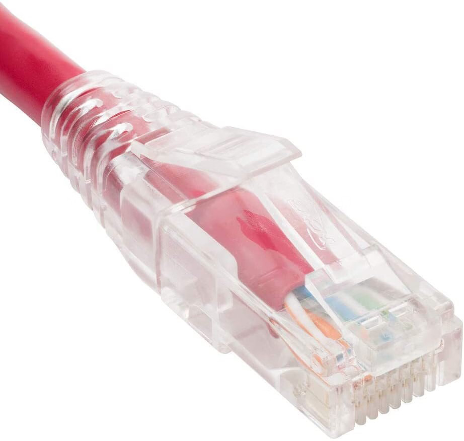 Patch cord cat6 clear boot 3 red
