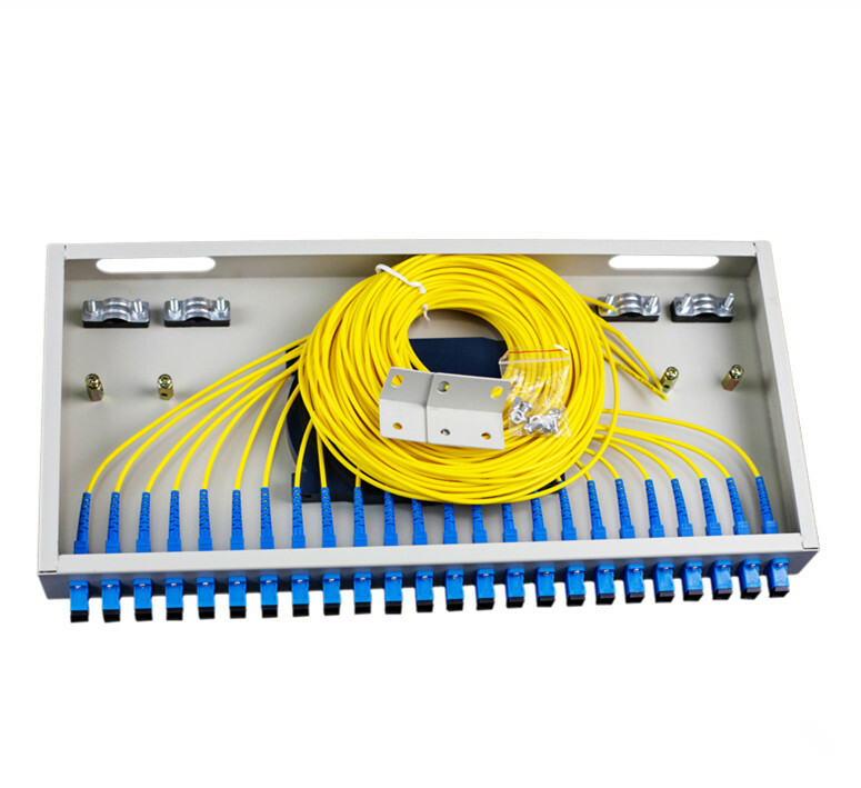 24-port SC rack-mounted fiber optic terminal box flange+pigtail Thicken 1.0MM