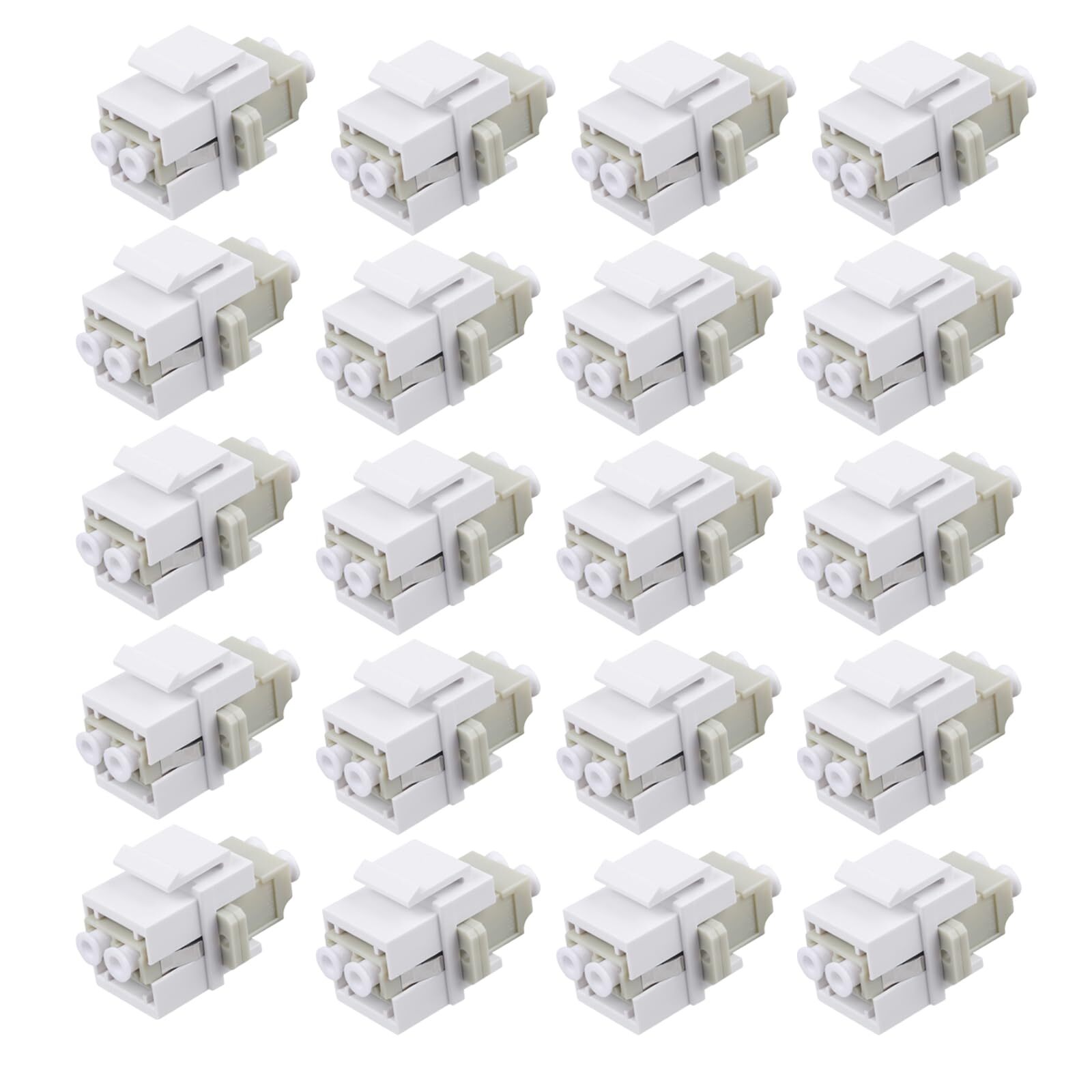 Fiber Optic Keystone Jack Coupler LC OM2/OM1 Duplex Multimode Adapter 20pcs