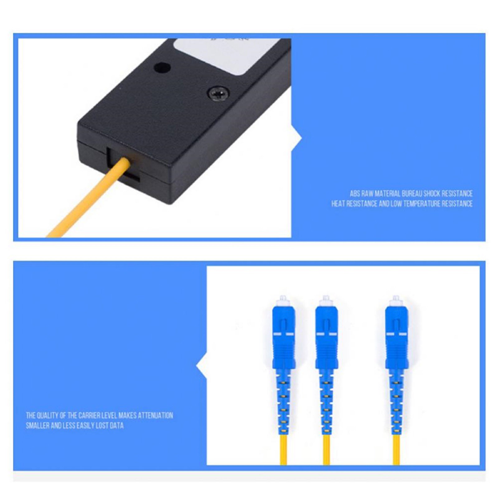 1X2 1 To 2 Fiber Optical Splitter Coupler Cable SC UPC FBT Signalmode Coupling
