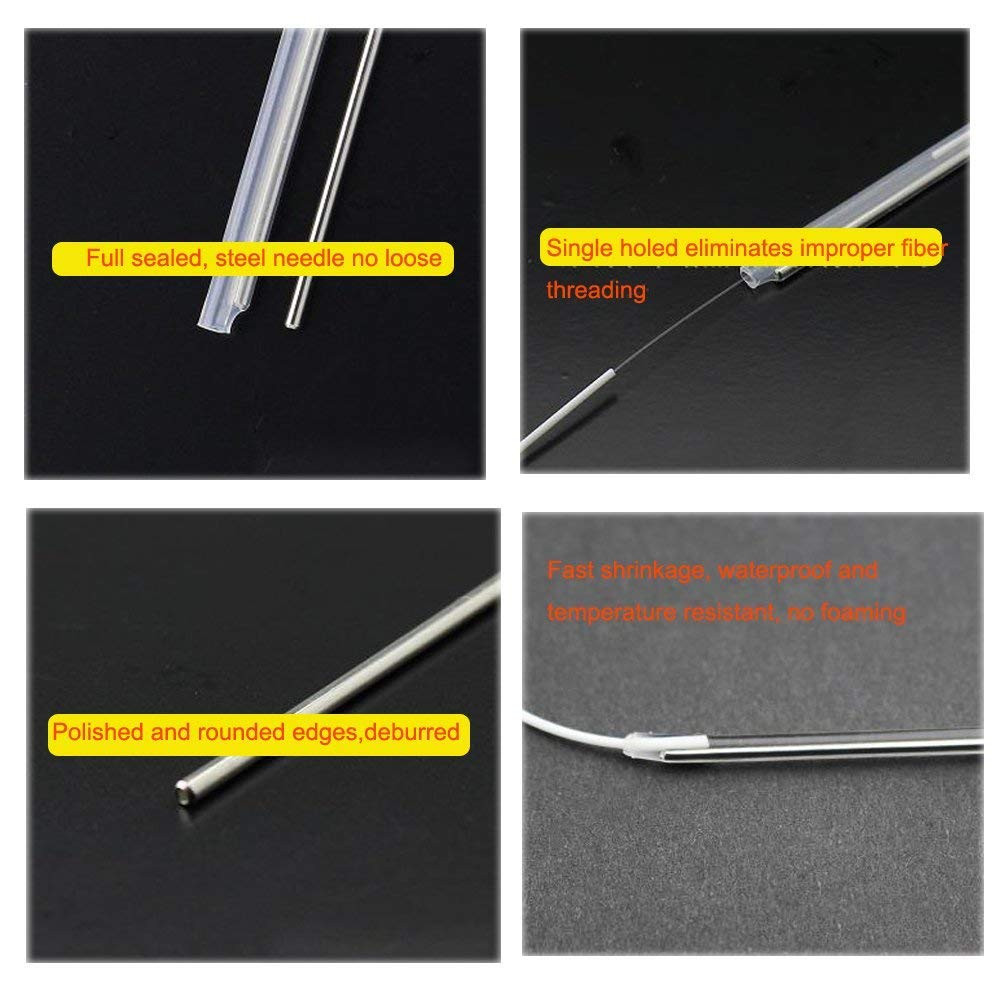 600Pcs Fiber Splice Sleeves（2.6Mm Diam, 60Mm Length） Fusion Fiber Optic Cable He
