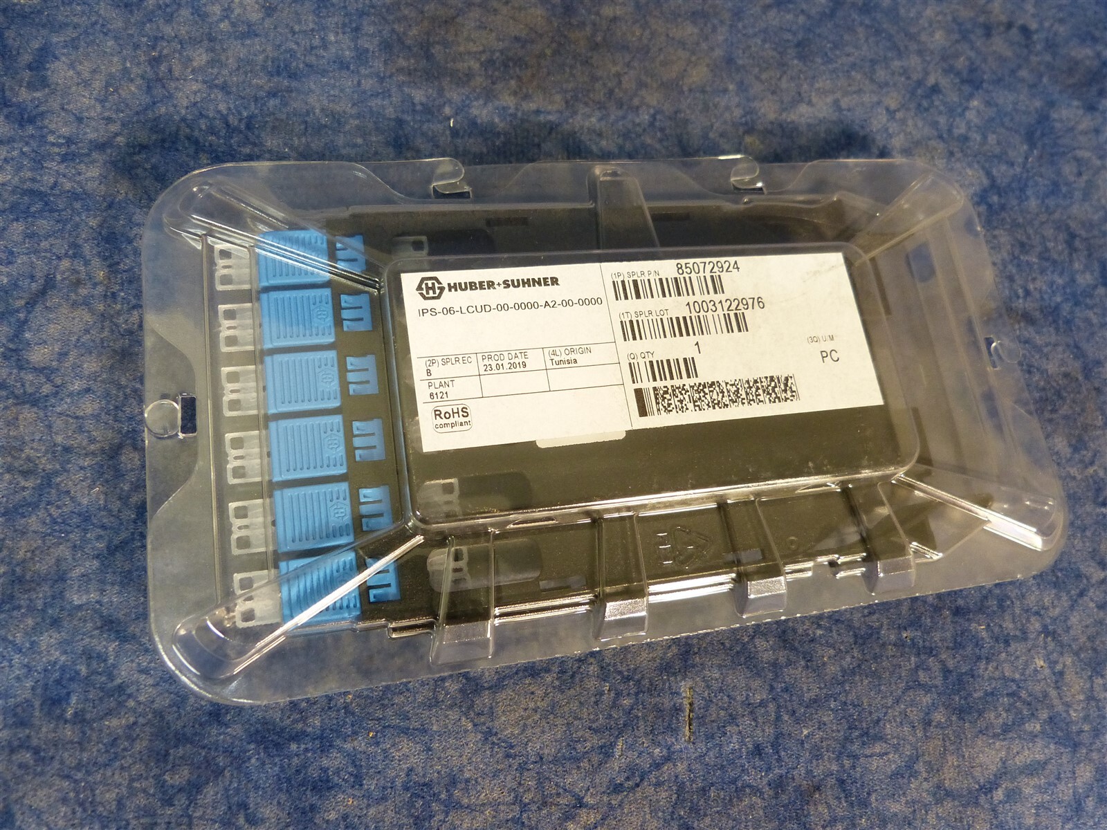 Huber+Suhner 85072924 IANOS Base2 Fiber Cassette LC-LC Patch Module BN107