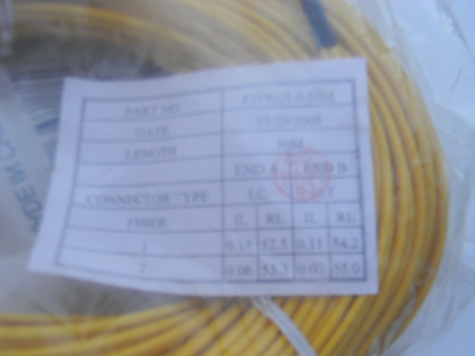 NEW Belkin 50M ST/LC 9/125 Duplex Fiber Optic Patch Cable Jumper Cord F2F802L0