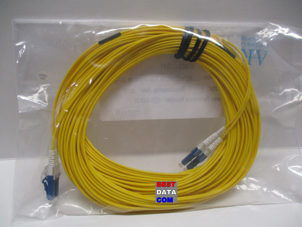 Aria 50ft 15m LC to LC SMF Single Mode Duplex 9/125 Fiber Patch Jumper Cable