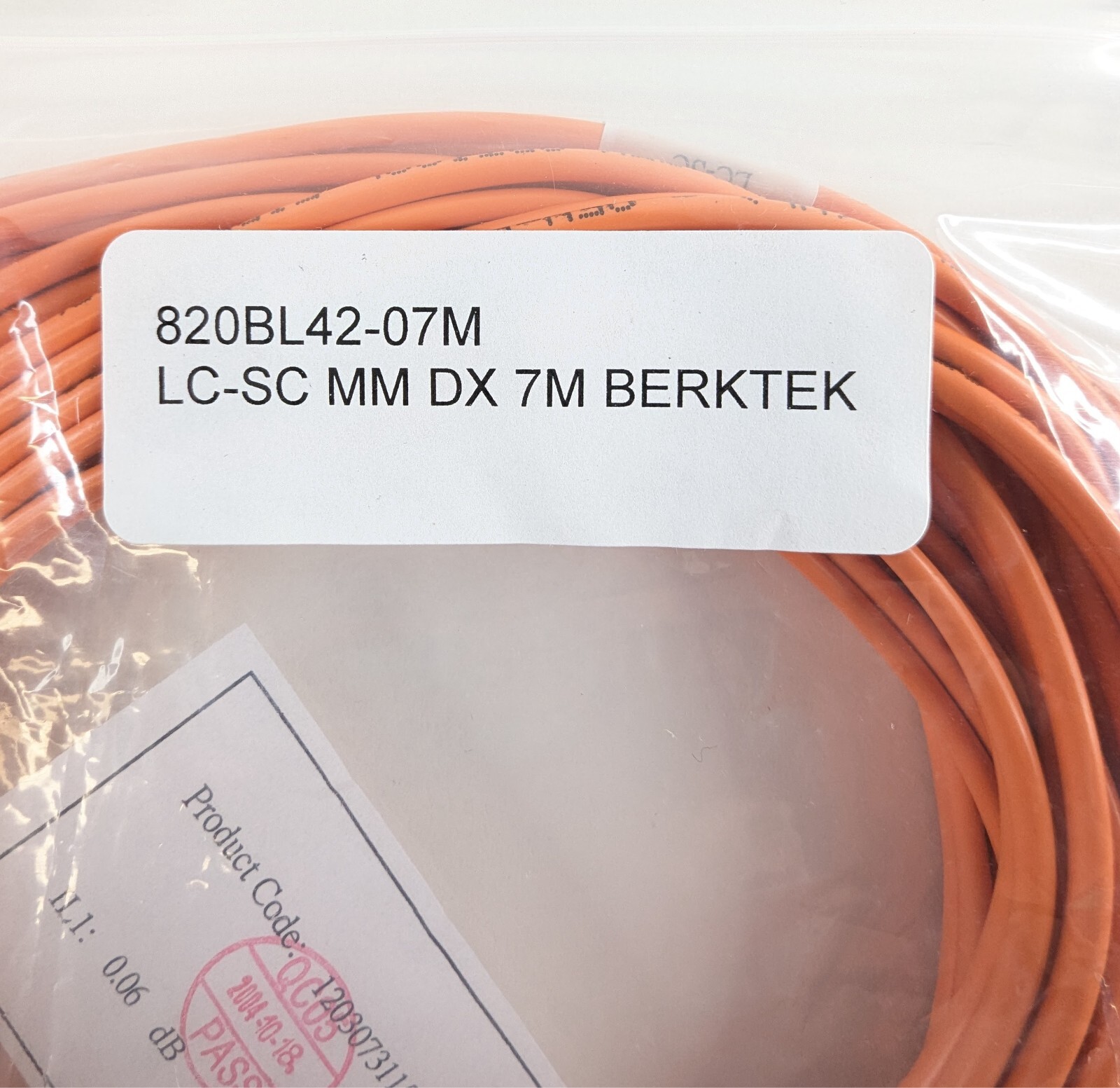 LC to SC Multimode Duplex 50/125 Fiber Optic Cable Orange 7M Berktek Network