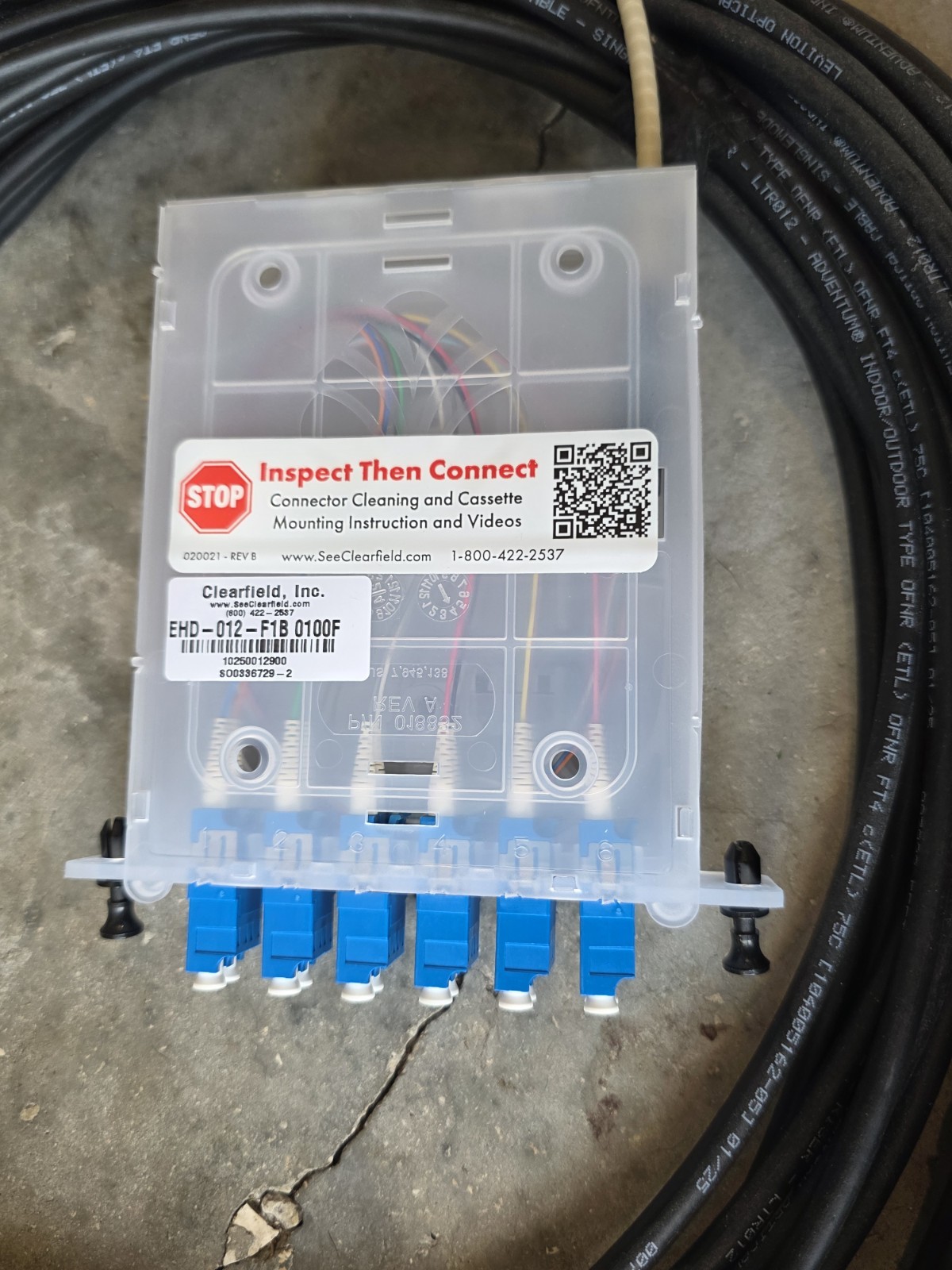 NEW Clearfield OB1-012-ETA-ZZZ 100FT 12-Fiber Singlemode LC/UPC OSP Pigtail