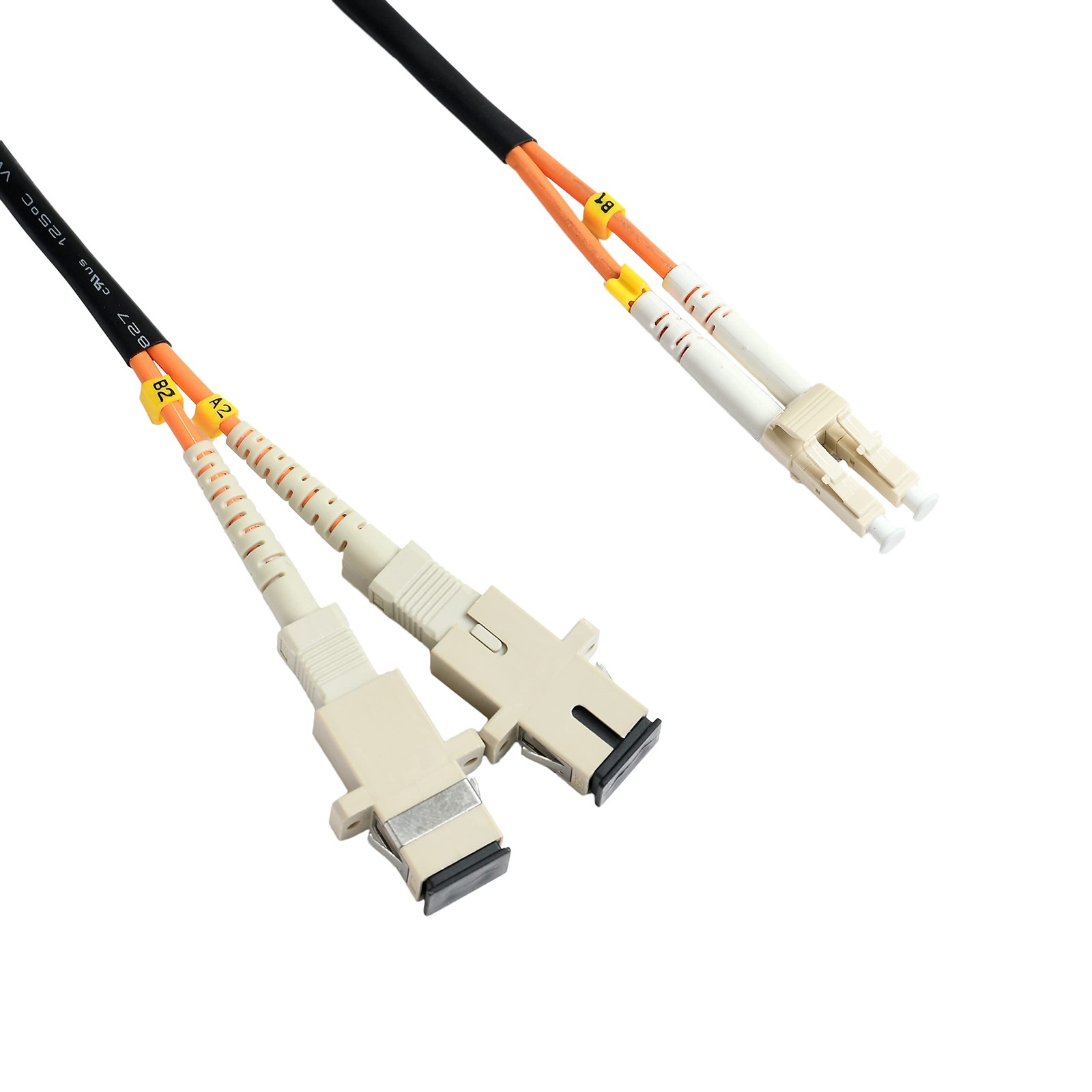 1FT LC To SC Fiber Optic Adapter Cable Multimode OM1 62.5/125 Duplex