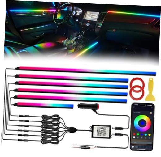 Acrylic Interior Car LED Lights with Wireless APP 6 in Dreamcolor 6 in 1