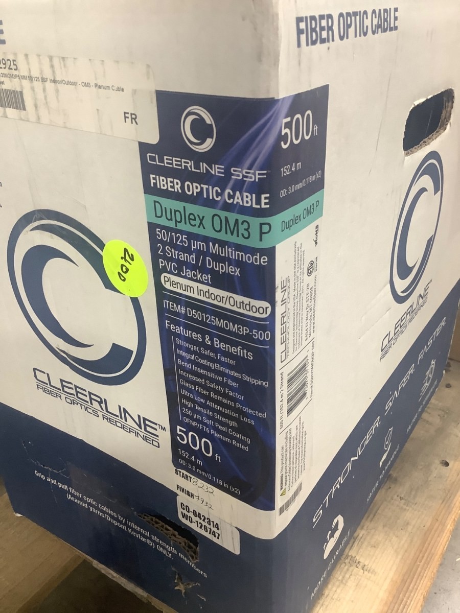 Cleerline D50125MOM3P – SSF-S Indoor/Outdoor Fiber Cable 500 foot 152.4 Meters