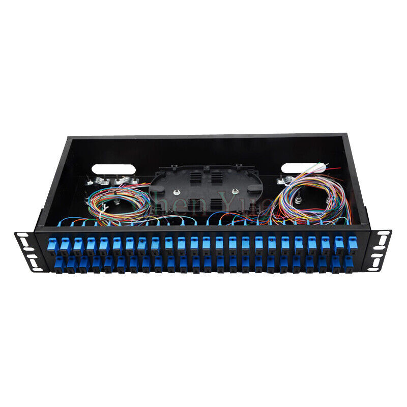 48 core Rack Mount Fiber Termination Box Patch Panel ODF SC UPC Pigtail Adapter