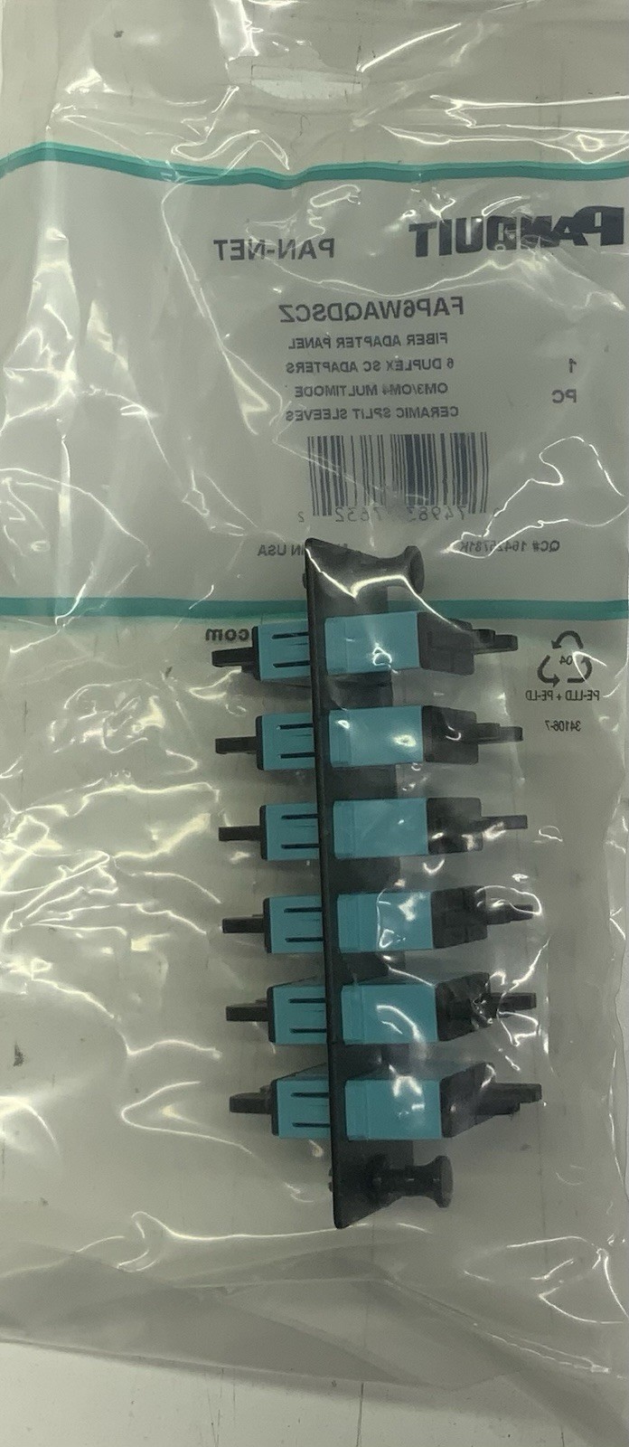 Panduit FAP6WAQDSCZ 12 PORT SC T0 SC panel Mount Pass Through Connecter