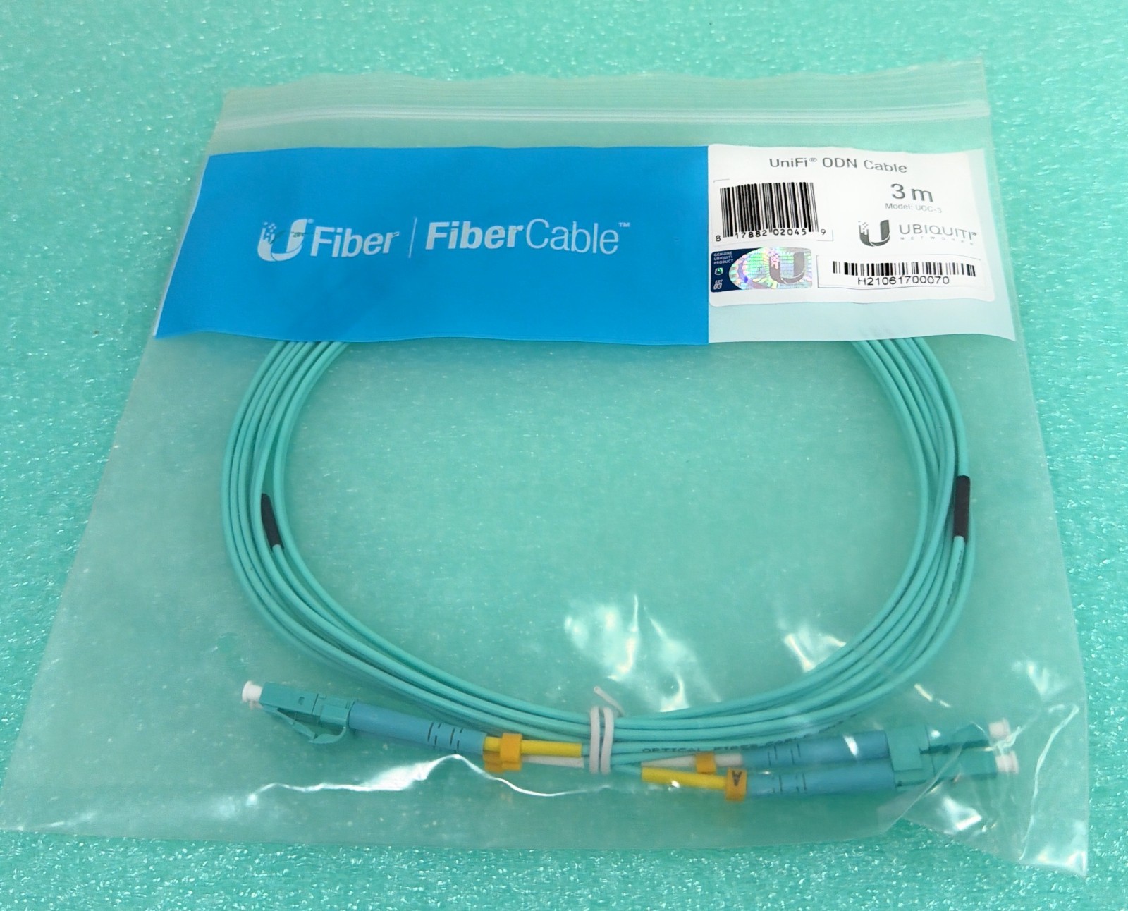 Ubiquiti UniFi Fiber Patch Cable UOC-3 Multi-Mode LC-LC OM3 SFP Modules 3M, 9FT