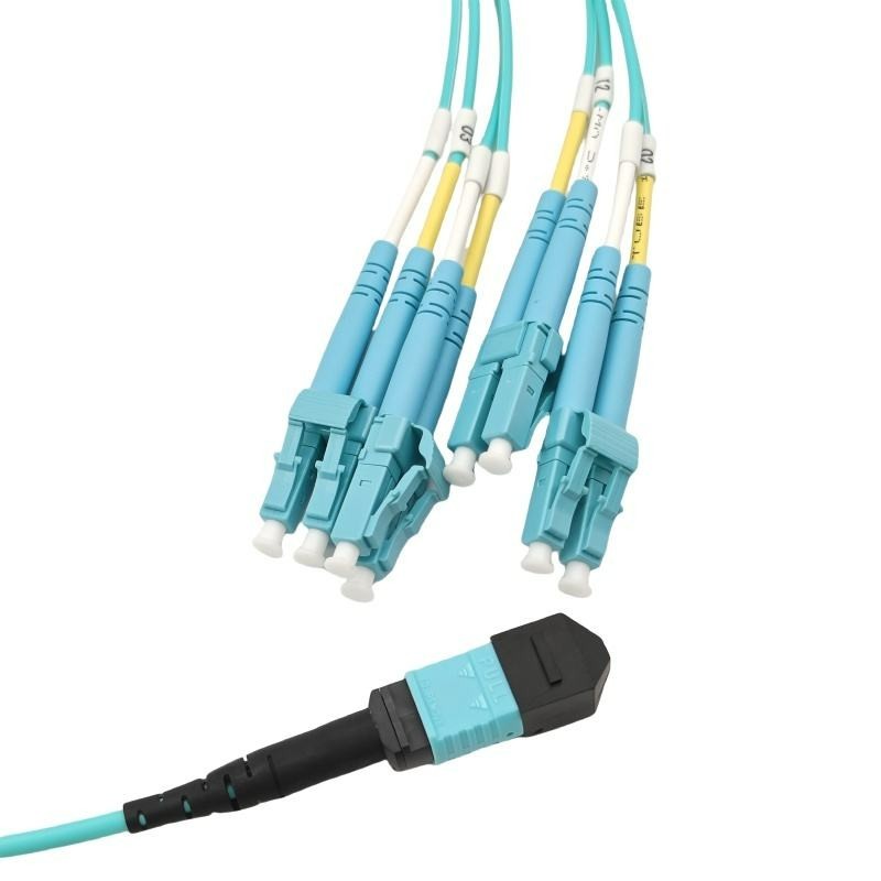 MPO Fiber Cable 8 Cores MPO Female/Male to LC Breakout Multimode OM4 Patch Cord