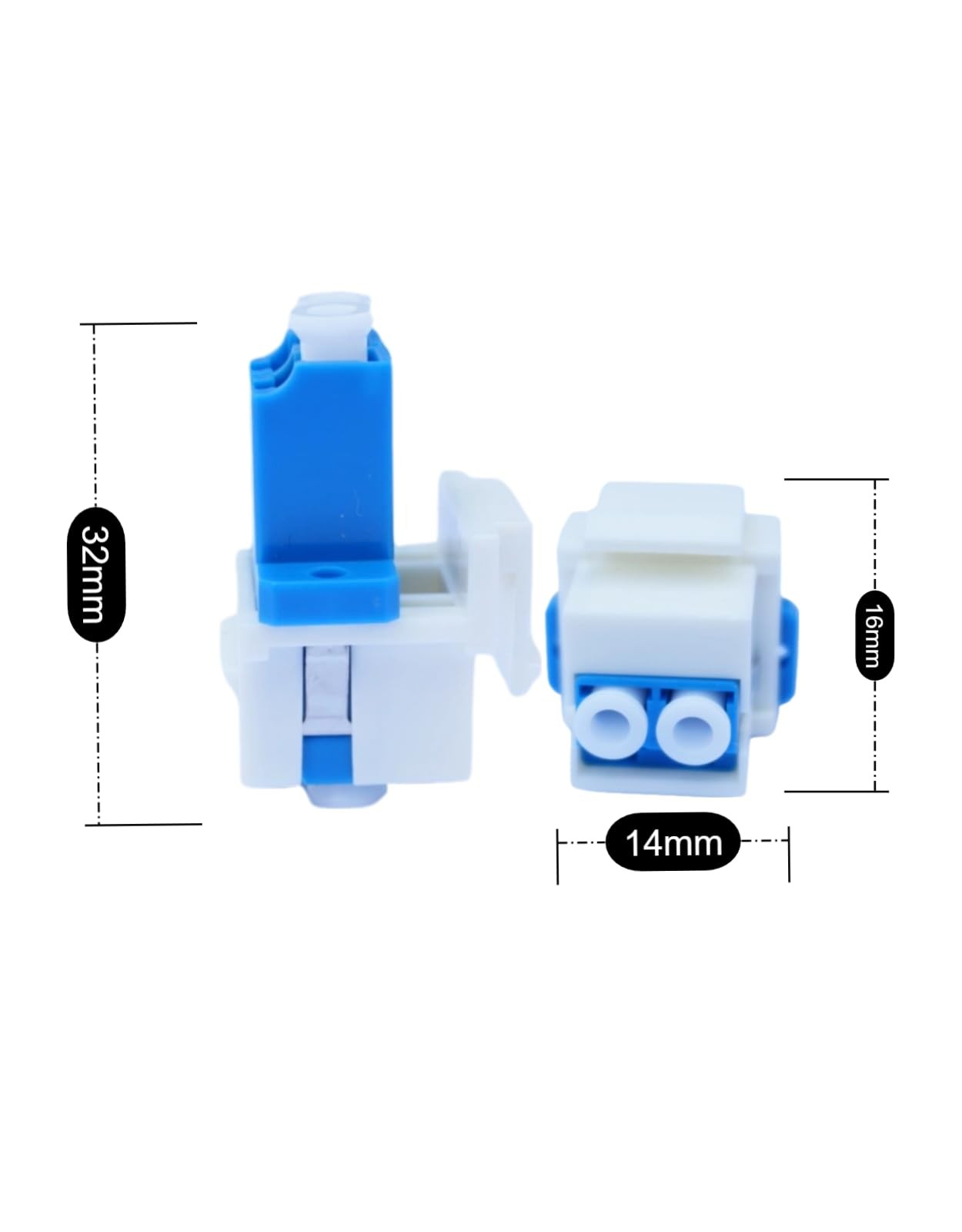 5 PCS Fiber Optic Keystone Jack LC Duplex Multimode Coupler MM XLR Adapter