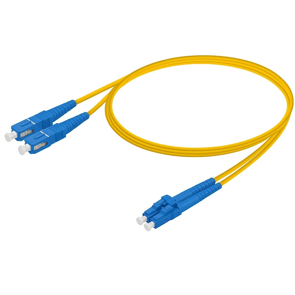 LC/UPC to SC/UPC Singlemode Duplex Fiber Optic Patch Cable 1m to 20m