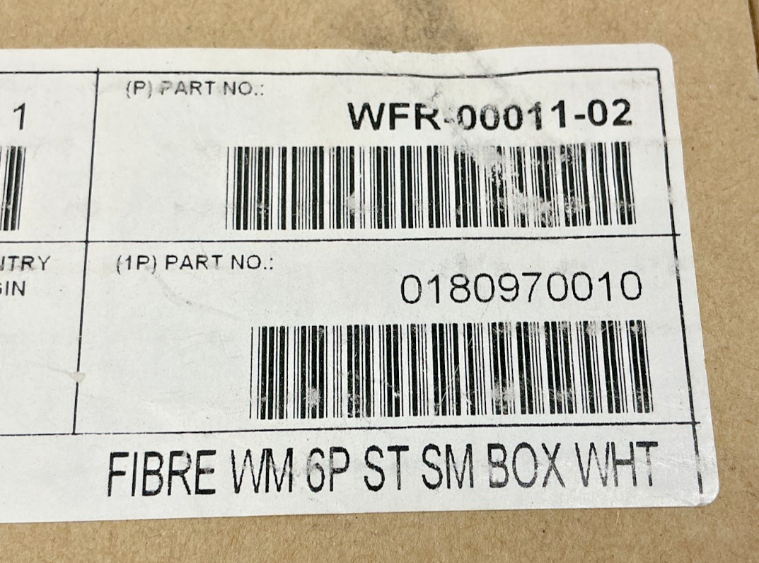 New Molex WFR-00011-02 601-Box Fiber Wall Mount Enclosure 6-Port Singlemode