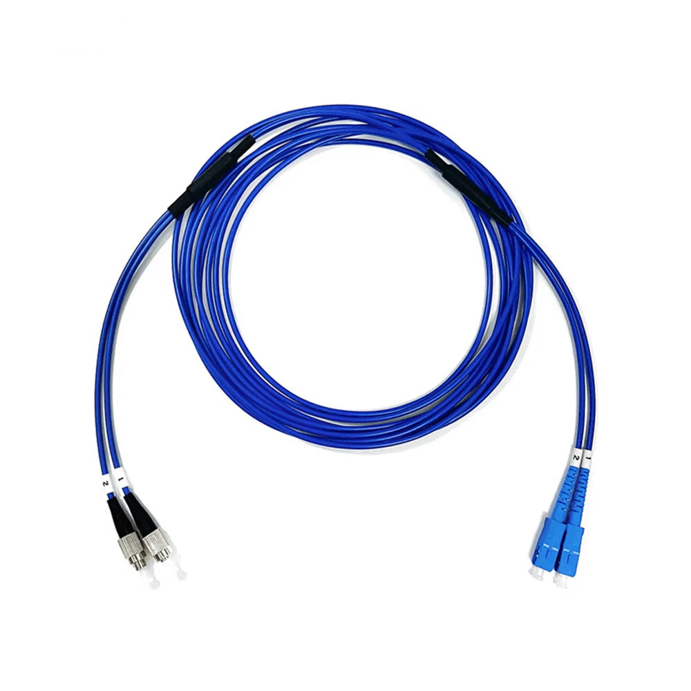 50M Indoor Armored Fiber Patch Cord LC/SC/ST/FC LC-LC SM 9/125 Duplex High Speed