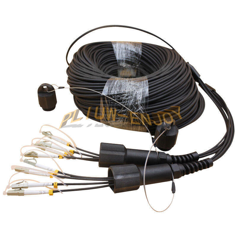150M LC-LC MM 4 Strand Armored Field TPU Optic Patch Cord Cable Waterproof Head