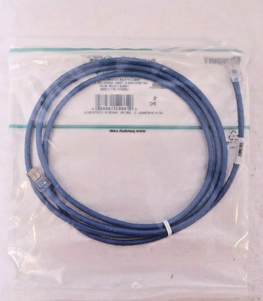 Lot of 10 Panduit Pan-Net 6 ft Blue Stranded CAT 5e T568A Patch Cord UTPCH6BUY
