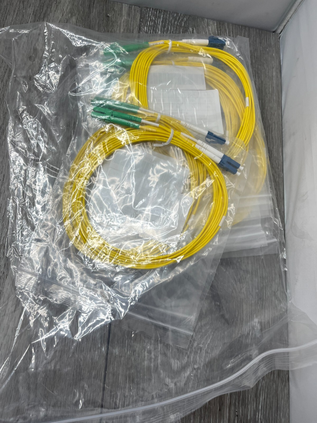 10pk SC/APC to SC/APC Duplex Singlemode PVC Patch Cords, Yellow 3M each