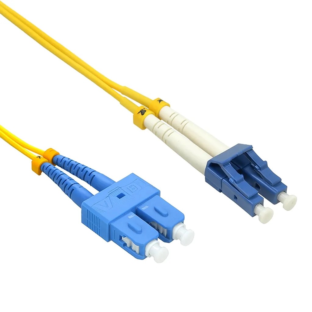 LC/UPC to SC/UPC Singlemode Duplex Fiber Optic Patch Cable 1m to 20m