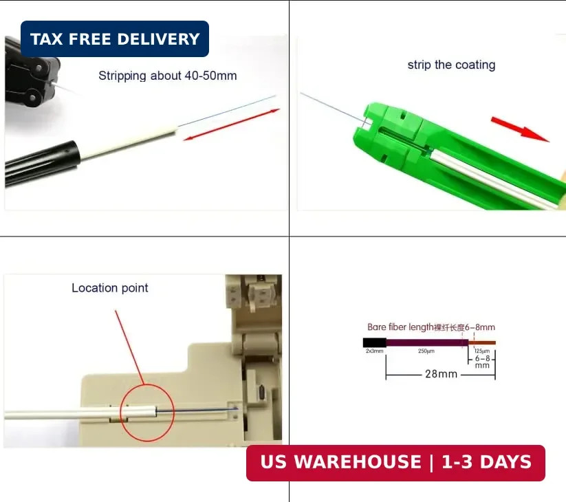 10pcs LC UPC Fiber Optic Quick Connector wiht Matched Tools Single Mode Me