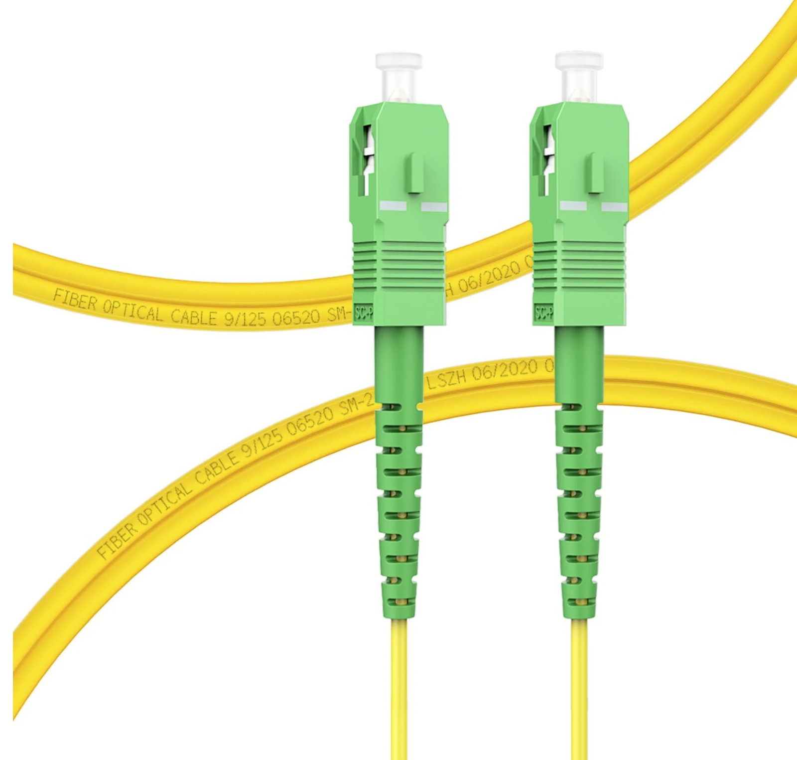 1M-20M SC APC to SC APC Simplex OS2 9/125 LSZH Single Mode Fiber Patch Cord FTTH