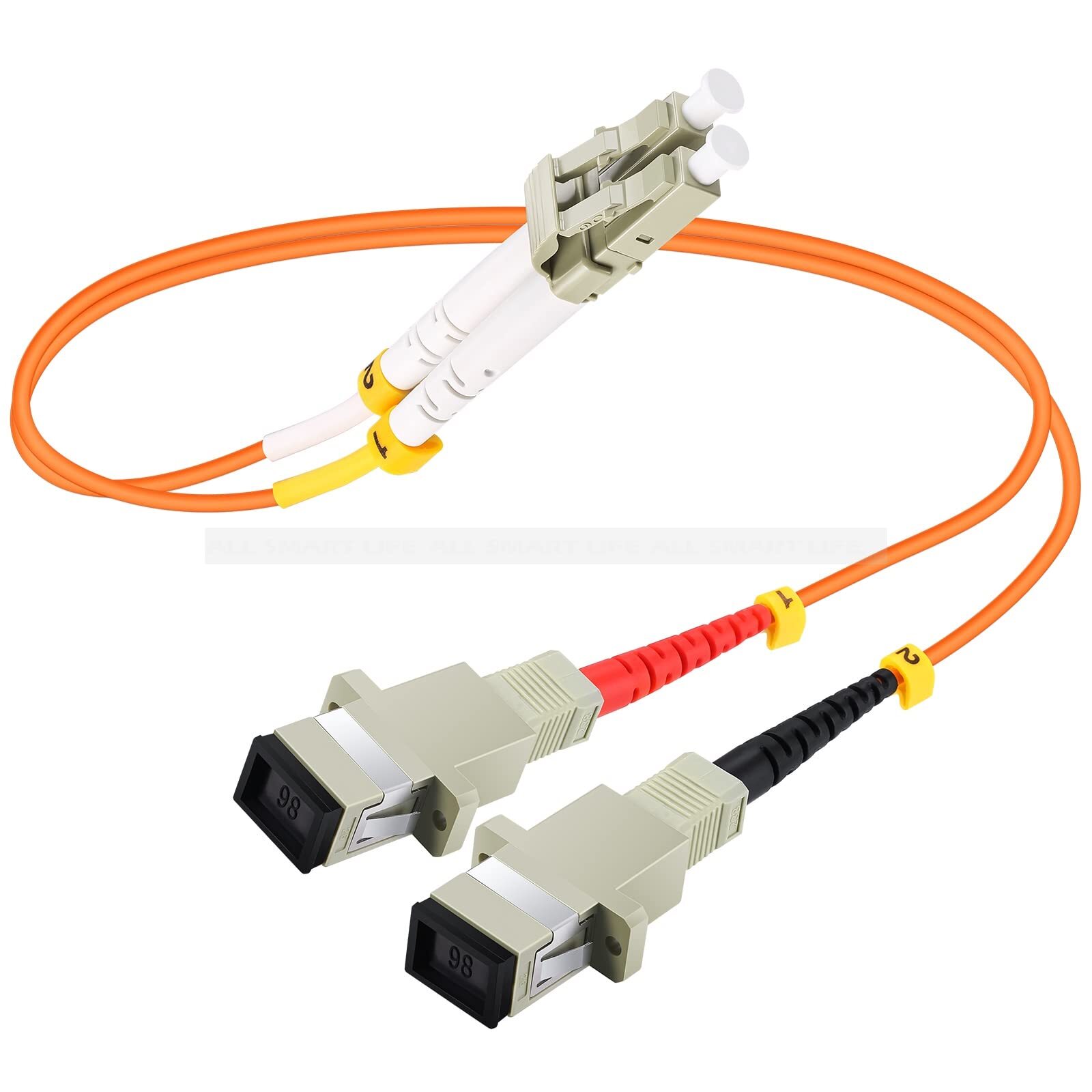 1ft Fiber Optic Adapter Cable Lc male To Sc female Multimode 62.5/125 Duplex