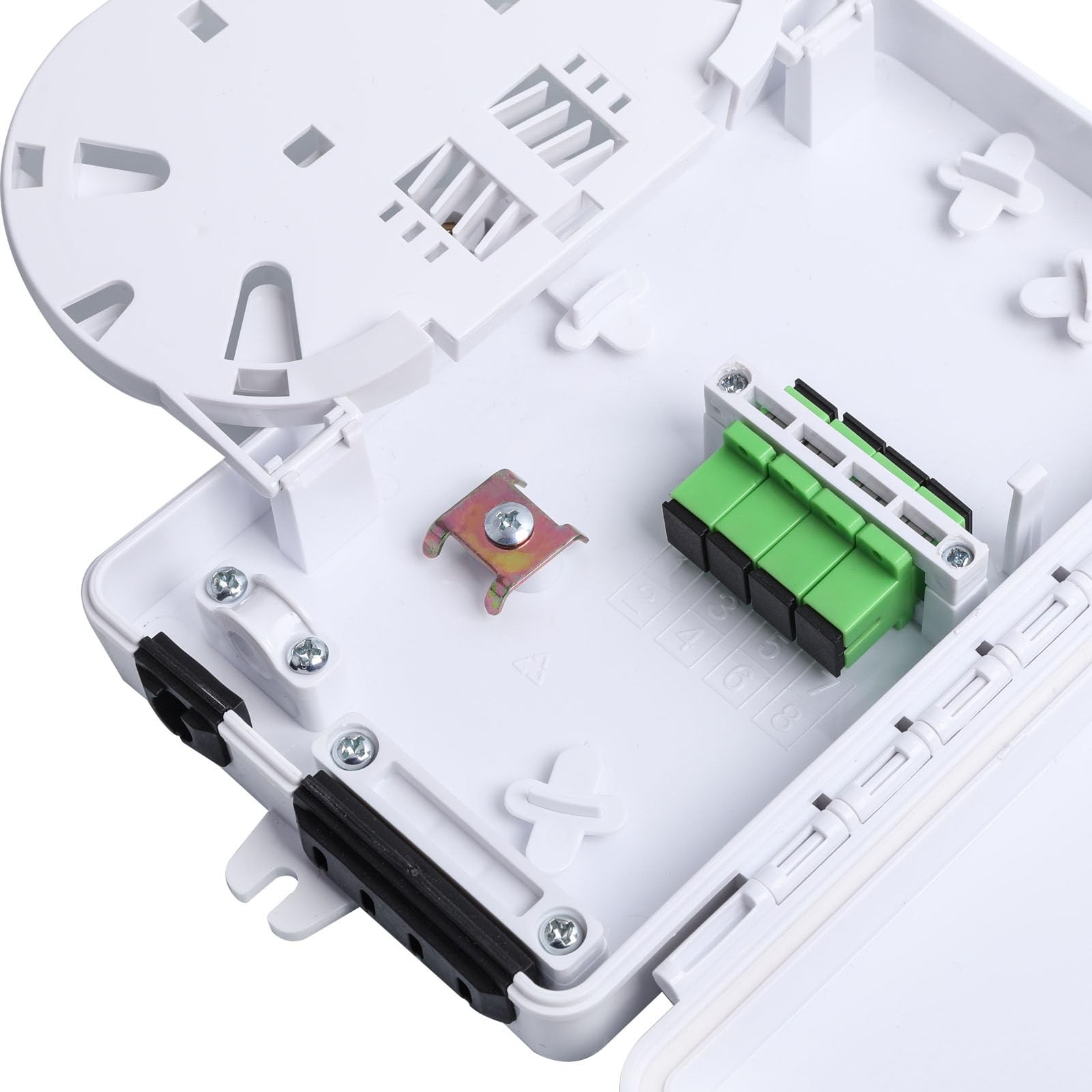 White 4Port Fiber Optic Distribution Box Waterproof ABS Plastic SC/APC