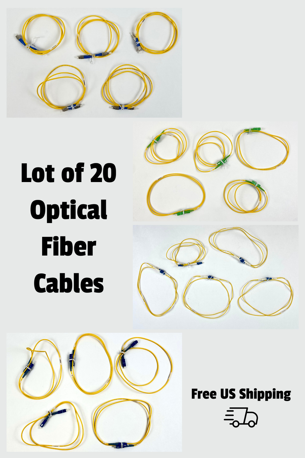 Plus Corning SMF-28 Single Mode Fiber Optic Cable 3ft 1M Lot of 20