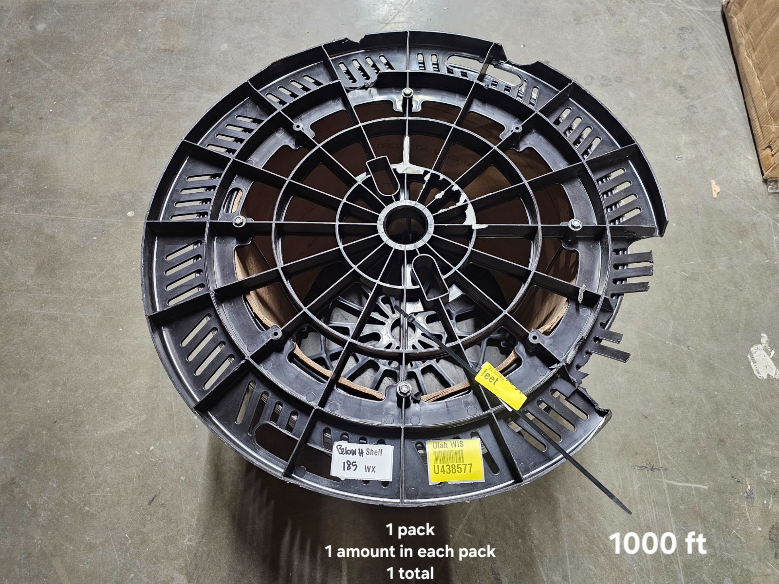 Corning SMF-28 Indoor/Outdoor Glass 12 Fiber Optic Cable Plenum – 1000 ft, Black