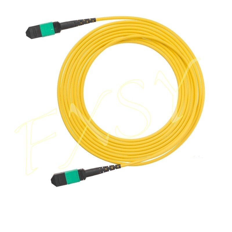 1-100M MPO Female to MPO Female UPC APC 8|12F OS2 SM Optic Fiber Patch Cord lot