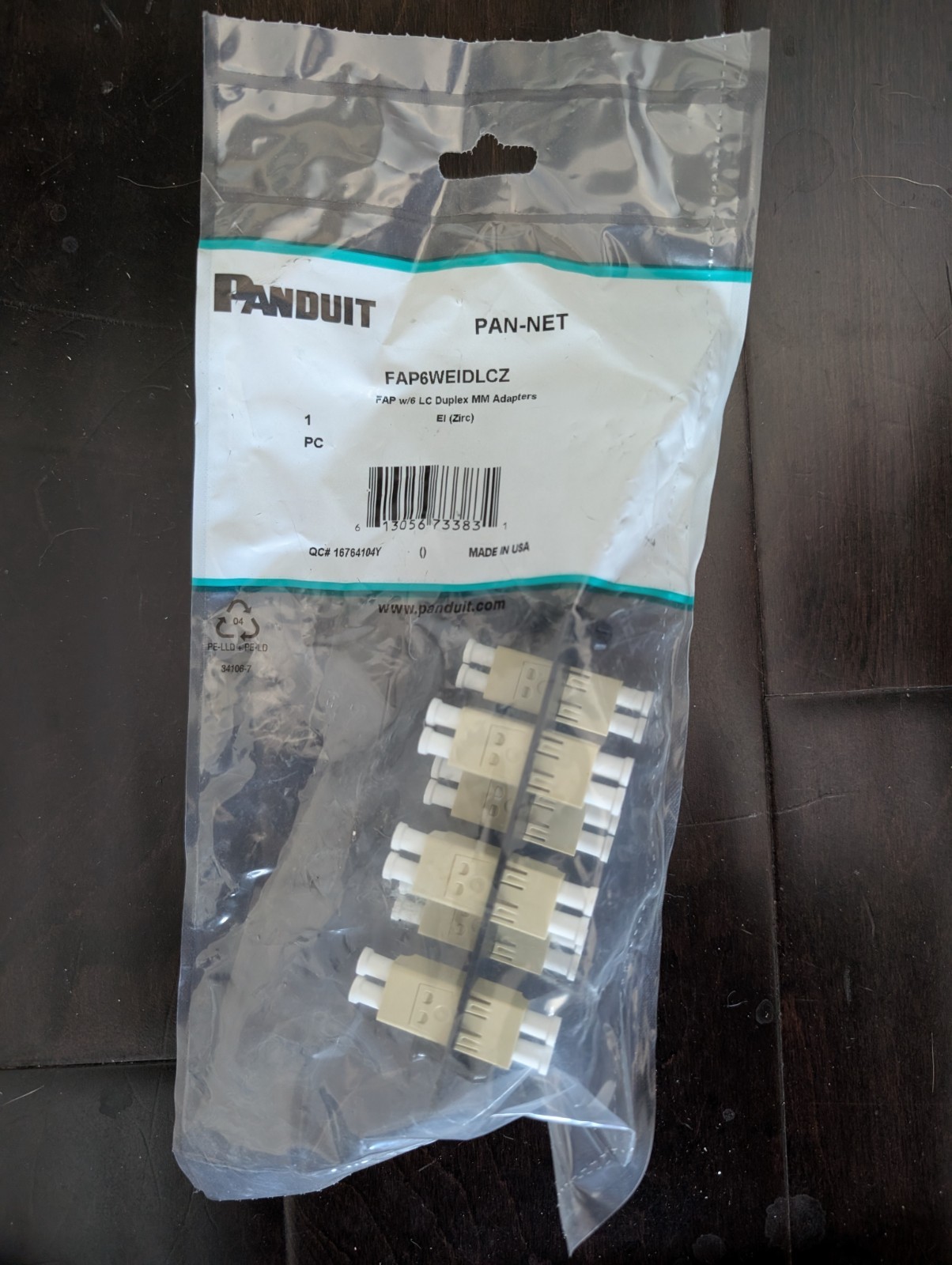 Panduit PAN-NET part# FAP6WEIDLCZ fap w/6 LC duplex MM adapters