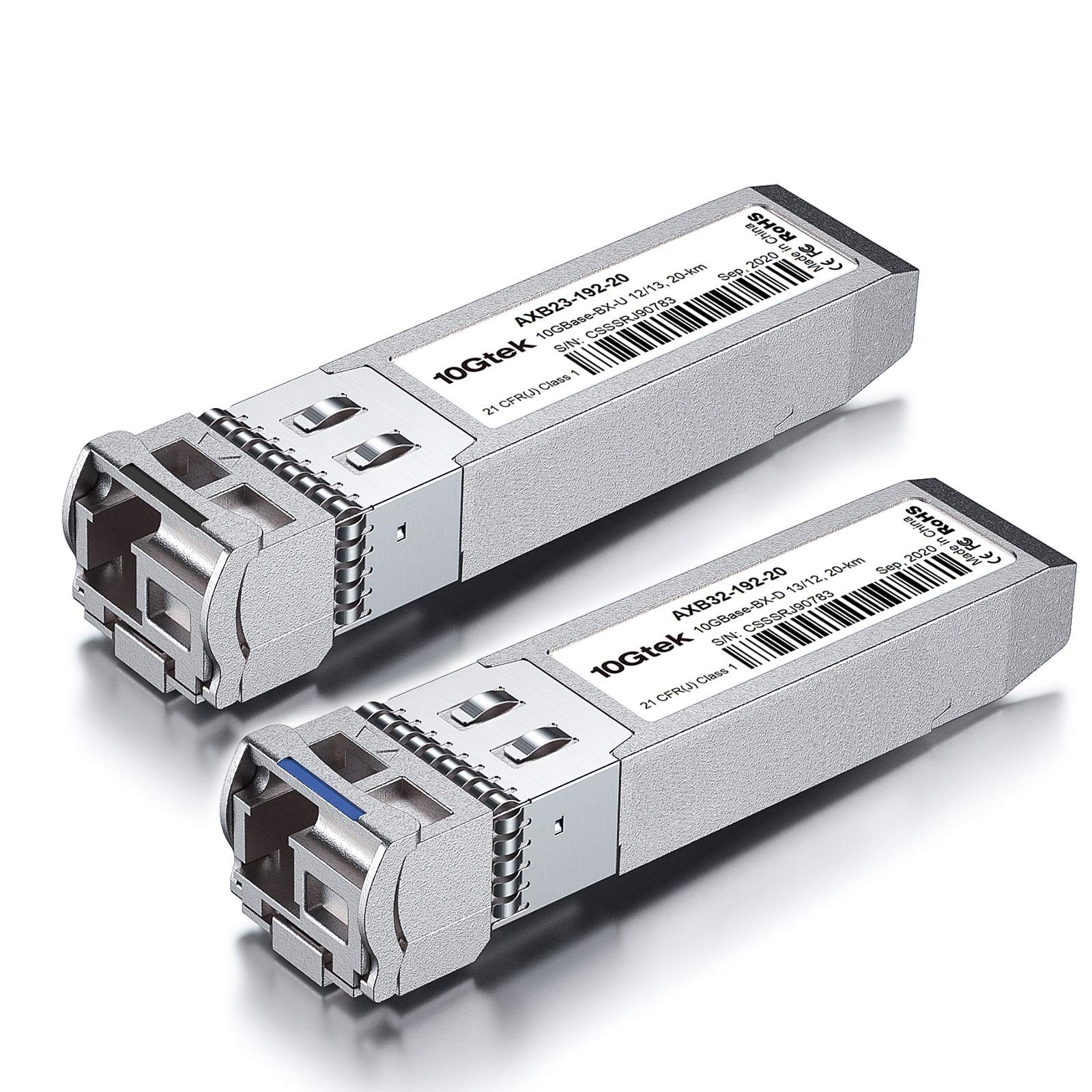 10Gtek a Pair of 10G SFP+ Bidi Transceiver, LC 11) 10G-Bidi: 20km, 1-Pair