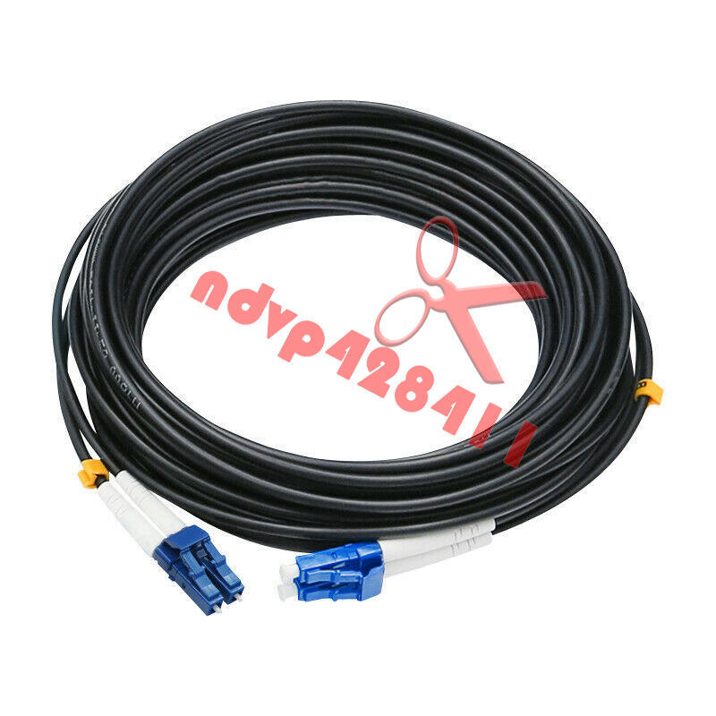 350M Black Armored Fiber Cable LC-LC UPC SM 9/125 Duplex Fiber Optic Patch Cord